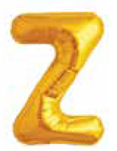 Balão Metalizado Letra 16" 40cm c/1 unid. Dourado - Z