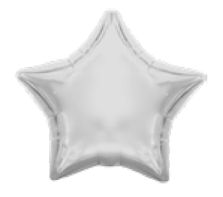 Balão Metalizado Estrela 5" 12cm c/ 1 unid. - Prata