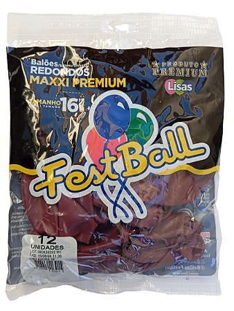 Balão Liso FestBall c/ 12 unid. - Amora - 16