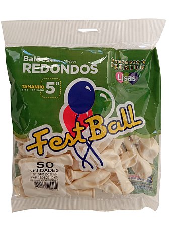 Balão Perolizado FestBall c/ 50 unid. - Branco Perolizado - 5