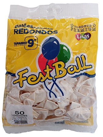 Balão Perolizado FestBall c/ 50 unid. - Branco Perolizado - 9