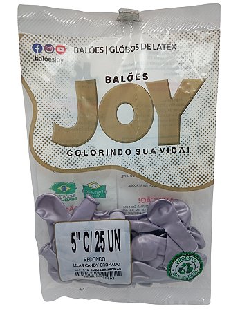 Balão Candy Cromado JOY c/ 25 unid. - Lilás - 5