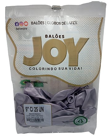 Balão Candy Cromado JOY c/ 25 unid. - Lilás - 9
