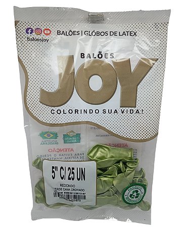 Balão Cromado JOY c/ 25 unid. - Verde Cana - 5