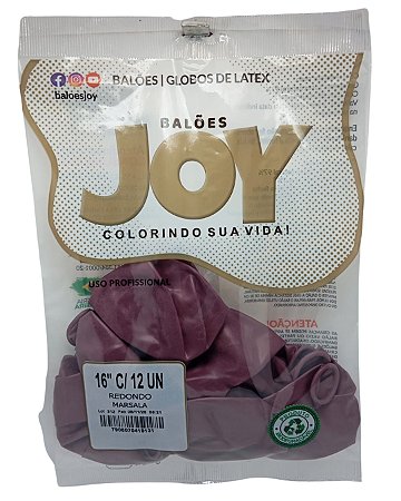Balão Liso JOY c/ 12 unid. - Marsala - 16