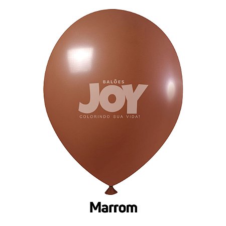 Balão Liso JOY c/ 12 unid. - Marron - 16