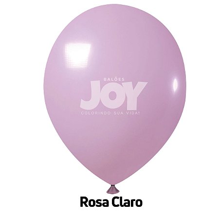 Balão Liso JOY c/ 12 unid. - Rosa Claro - 16