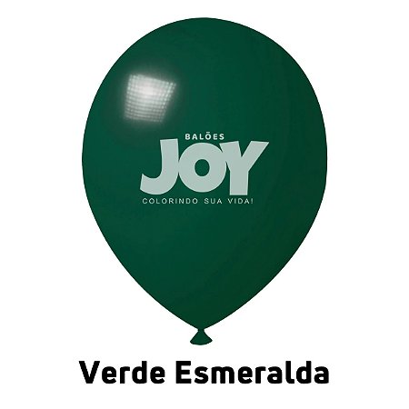 Balão Liso JOY c/ 12 unid. - Verde Esmeralda - 16