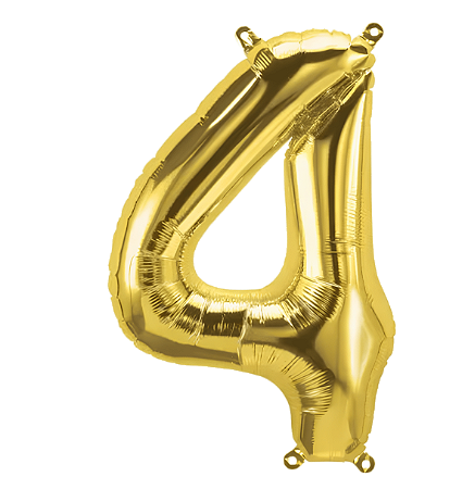 Balão Metálico Número Art-Latex 16" - Art-Latex - Ouro - 4
