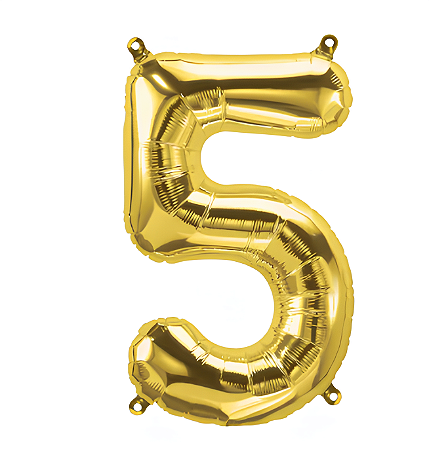 Balão Metálico Número Art-Latex 16" - Art-Latex - Ouro - 5