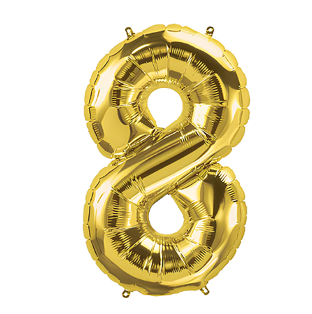 Balão Metálico Número Art-Latex 16" - Art-Latex - Ouro - 8