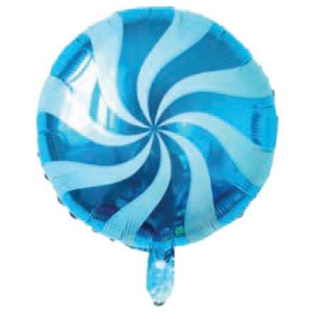 Balão Metalizado 45cm Bala Espiralada c/ 1 unid. - Azul