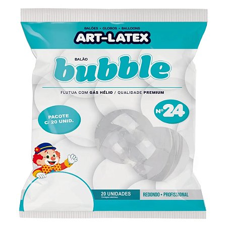 Balão Bubble Art-Latex Incolor  c/ 20 unid. - 24