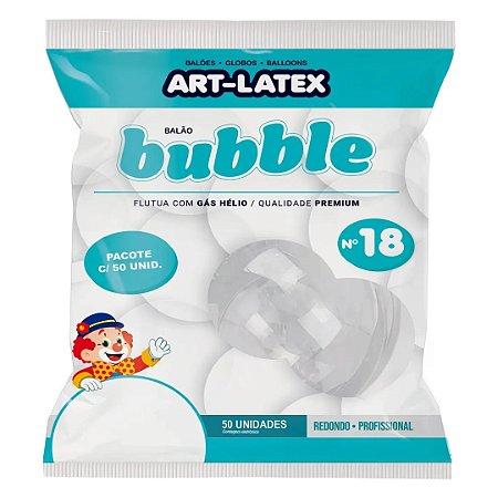 Balão Bubble Art-Latex Incolor  c/ 50 unid. - 18