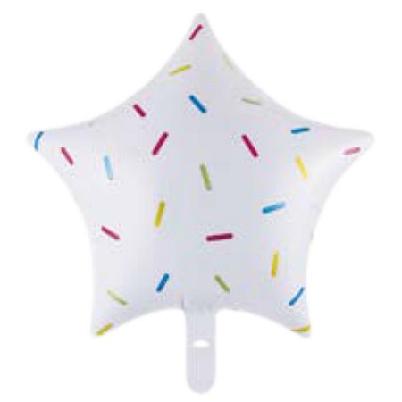 Balão Metalizado Estrela Confete 18" (45cm) c/1 unid.