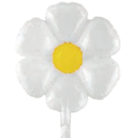 Balão Metalizado Margarida 47,5x59,5cm c/ 1 unid - Branco