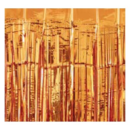 Cortina Decorativa Metalizada 1X2 metros com 1 unidades - Laranja