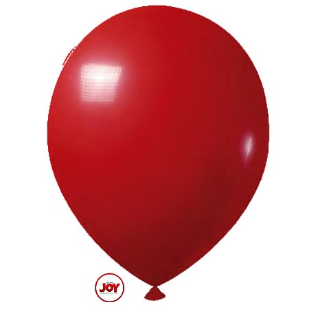Balão Liso JOY c/ 12 unid. - Vermelho Rubi - 16
