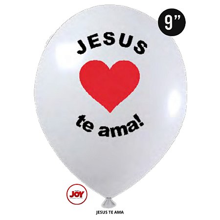 Balão Religioso Jesus JOY c/ 25 unid. - Branco - 9