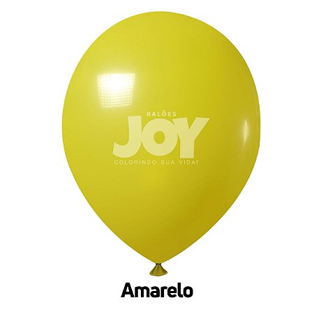 Balão Liso JOY c/ 25 unid. - Amarelo - 12