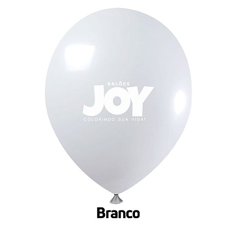 Balão Liso JOY c/ 25 unid. - Branco - 12