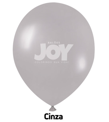 Balão Liso JOY c/ 25 unid. - Cinza - 12