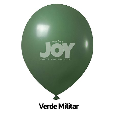 Balão Liso JOY c/ 25 unid. - Verde Militar - 12