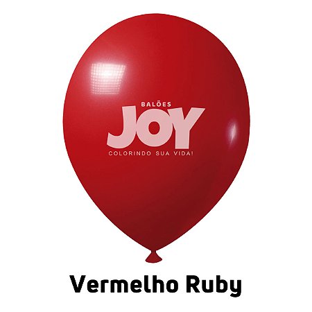 Balão Liso JOY c/ 25 unid. - Vermelho Rubi - 12