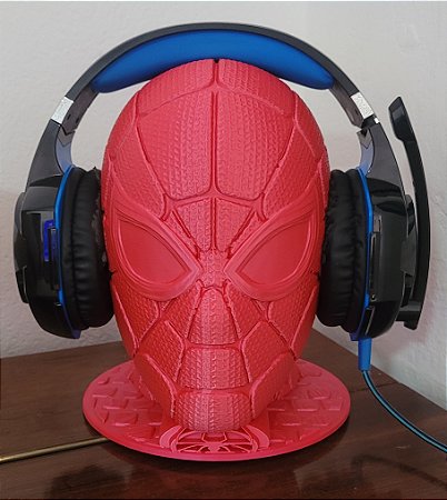 Suporte de Fone Cabeça Homem Aranha 23cm 3D