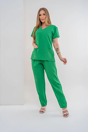 Scrub / Pijama Hospitalar Básico Verde Bandeira