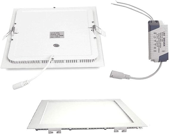 Painel quadrado, 18w, embutir,frio
