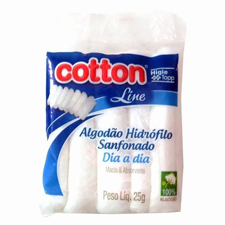 Algodão Sanfonado Hidrófilo 25g - Cotton Line