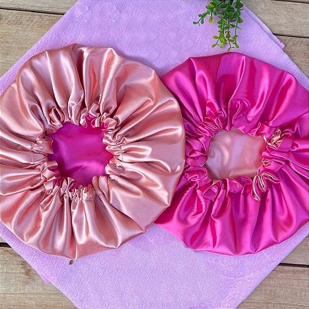 Touca de cetim dupla face