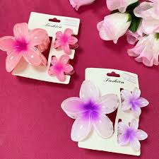 Kit 3 Presilhas - flor do Havaí - cor aleatoria