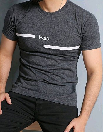 Camiseta masculina basica estampada polo algodão verão manga curta
