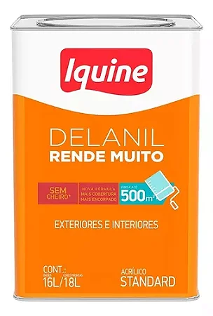 Tinta Acrílica Delanil Rende Muito Standard Fosco Branco 18l