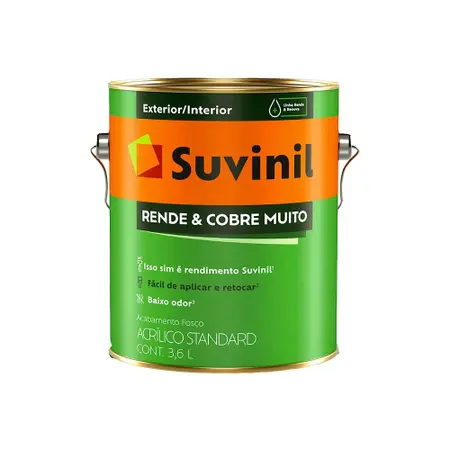 TINTA SUVINIL ACRILICA RENDE MUITO  BRANCO 3.6L