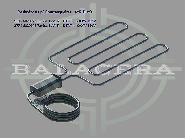 Resistência p/ Churrasqueira LAYR - Diet