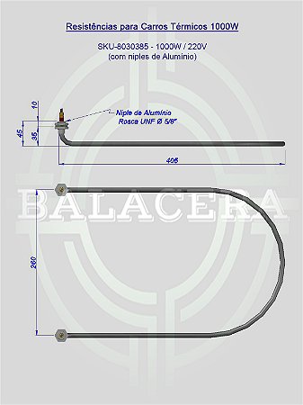 Resistência para Carro Térmico 1000W