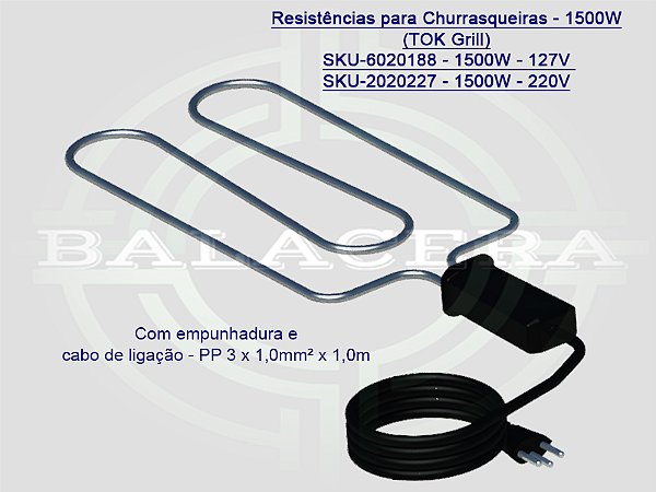 Resistências para Churrasqueiras - 1500W (TOK Grill)