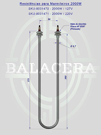 Resistências para Marmiteiros 2000W
