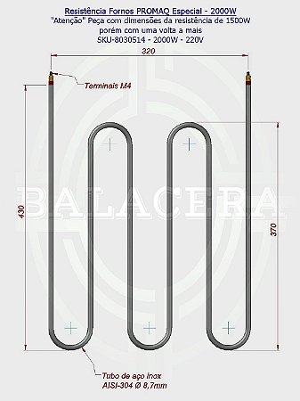 Resistência Fornos PROMAQ Especial - 2000W