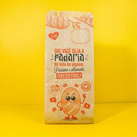 Saco Kraft Pardo 1Kg (28x33cm) - 35grs - Eu Amo Pão