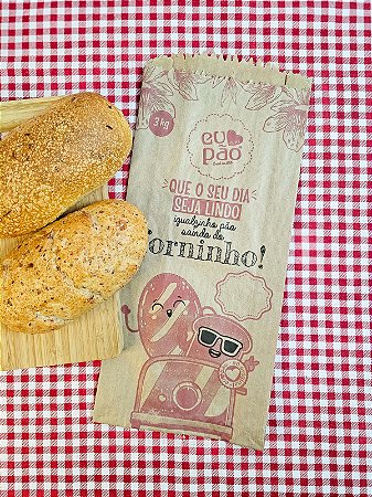 Saco Kraft Pardo 3Kg (38x47cm) - 35grs - Eu Amo Pão
