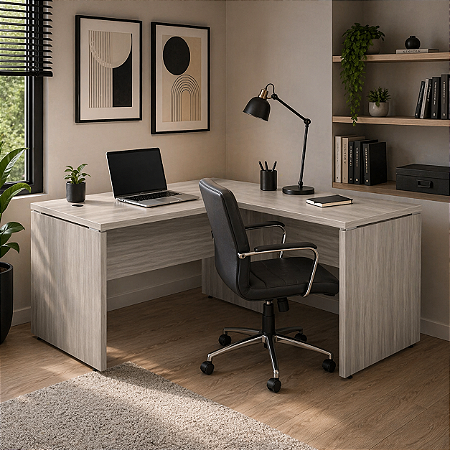 Conjunto De Mesa em L 135X135 Fresno/Fresno