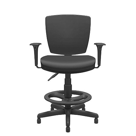 Cadeira Caixa Giratória com Base Fixa Encosto Regulável Médio