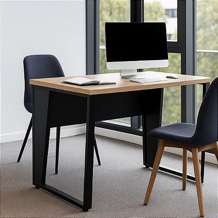 Mesa de Escritório 120x60 Reta Industrial Compacta Tampo de 30mm