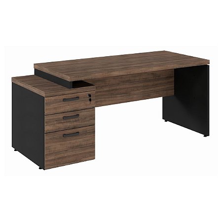 Mesa Diretor com Gaveteiro Pedestal Tampo 40mm 2 Gavetas 1 Pasta Pé Direito