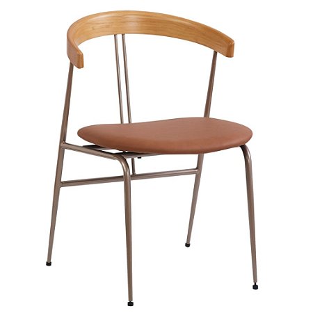 CADEIRA JOIA BASE CHAMPAGNE CARAMELO