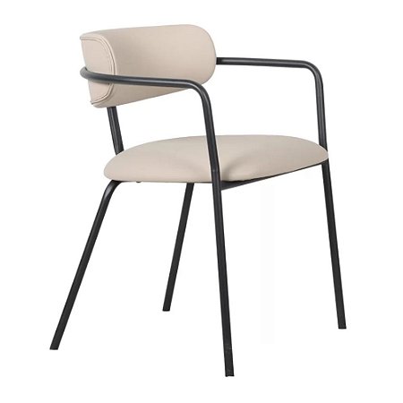 CADEIRA URUBICI BASE PRETA NUDE TECIDO